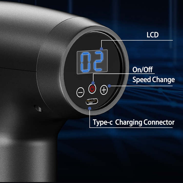 BLUESPRING Percussion Massage Gun – Deep Tissue Muscle Massager with 30 Speed Levels & Smart LED Display